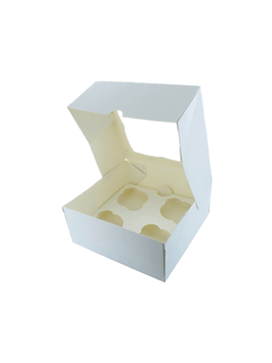 Cupcake cardboard box 4 cavity