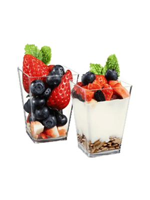 Tall Square Plastic dessert cups without Lid