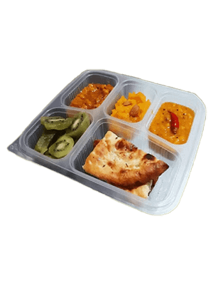 5 portion tray with lid