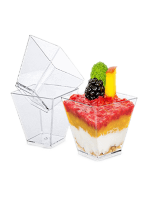 Square Mousse cup with lid